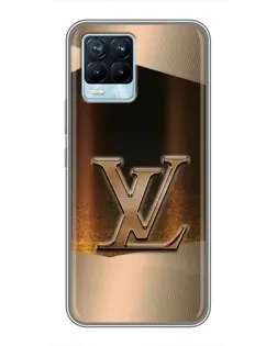 Чехол для Realme 8 с картинкой «LV — золотое сияние»