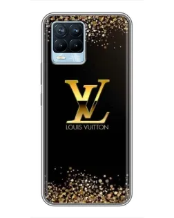 Чехол для Realme 8 с картинкой «LV — золотые искры»