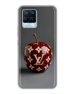 Чехол для Realme 8 с картинкой «Красное яблоко LV»