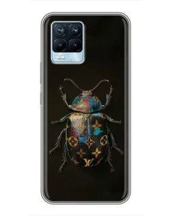Чехол для Realme 8 с картинкой «LV — мраморный принт»