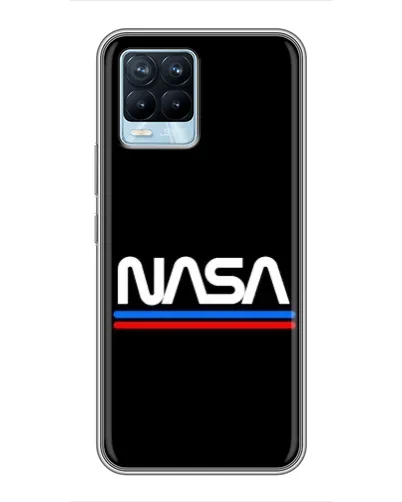 Чехол для Realme 8 с картинкой «NASA — классика Red Blue»