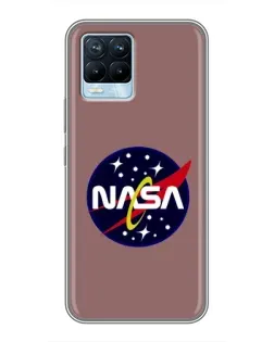 Чехол для Realme 8 с картинкой «NASA — ретро космос»