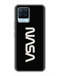 Чехол для Realme 8 с картинкой «NASA — вертикальный логотип»
