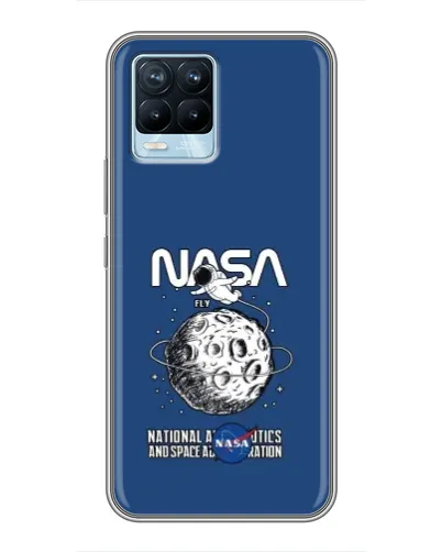 Чехол для Realme 8 с картинкой «NASA — лунная миссия»