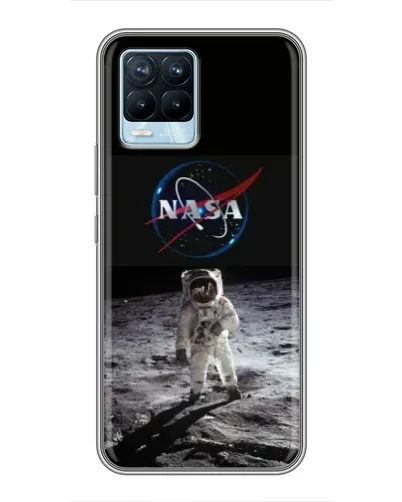 Чехол для Realme 8 с картинкой «Астронавт на Луне»