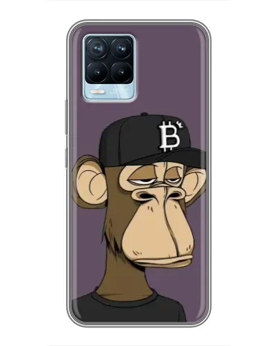Чехол для Realme 8 с картинкой «Bored Ape в кепке»