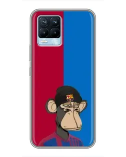 Чехол для Realme 8 с картинкой «Bored Ape — фанат Барсы»