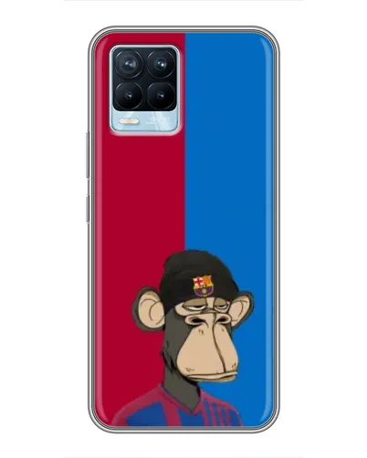 Чехол для Realme 8 с картинкой «Bored Ape — фанат Барсы»