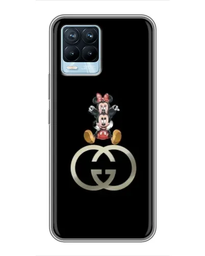 Чехол для Realme 8 с картинкой «Минни Маус на лого»