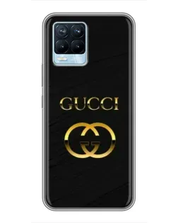 Чехол для Realme 8 с картинкой «Золотой логотип Gucci»