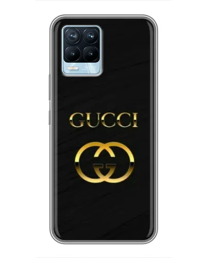 Чехол для Realme 8 с картинкой «Золотой логотип Gucci»