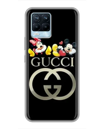 Чехол для Realme 8 с картинкой «Gucci — герои Disney»