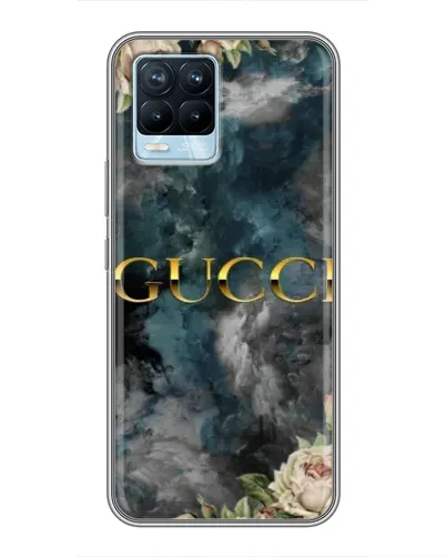 Чехол для Realme 8 с картинкой «Абстрактные цветы Gucci»