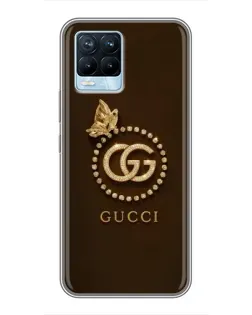 Чехол для Realme 8 с картинкой «Gucci — золотая бабочка»