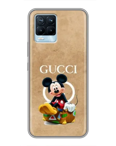 Чехол для Realme 8 с картинкой «Микки Маус Gucci — крафт»