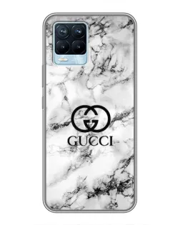 Чехол для Realme 8 с картинкой «Gucci — мраморный шик»