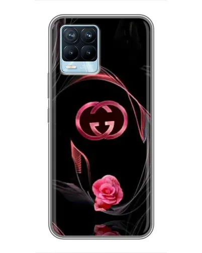 Чехол для Realme 8 с картинкой «Gucci — неоновая роза»