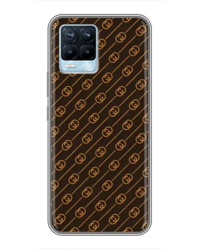 Чехол для Realme 8 с картинкой «Gucci — золотые диагонали»