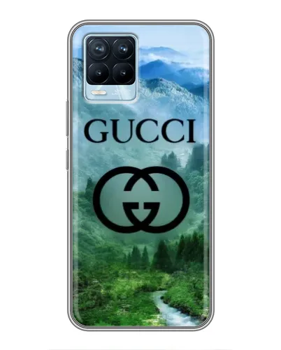 Чехол для Realme 8 с картинкой «Gucci — горный пейзаж»
