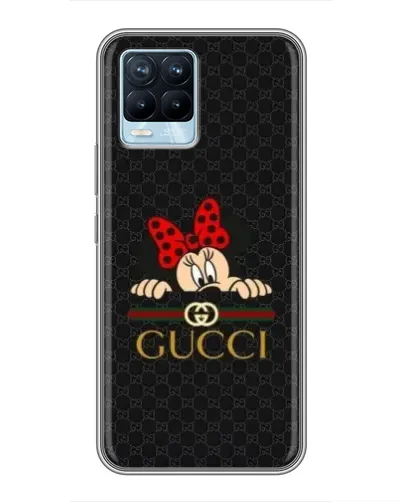 Чехол для Realme 8 с картинкой «Минни Маус Gucci — черный»