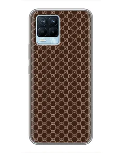 Чехол для Realme 8 с картинкой «Gucci — шоколадная сетка»