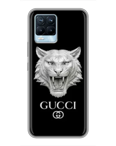 Чехол для Realme 8 с картинкой «Gucci — серебряный лев» Чехол для Realme 8 с картинкой «Gucci — серебряный лев»