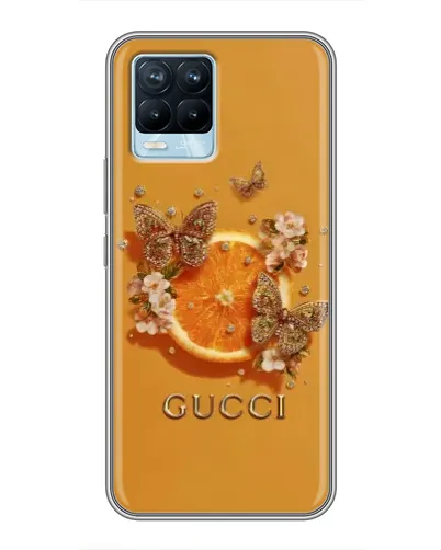 Чехол для Realme 8 с картинкой «Gucci — золотые бабочки» Чехол для Realme 8 с картинкой «Gucci — золотые бабочки»