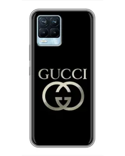 Чехол для Realme 8 с картинкой «Gucci — золото на черном»