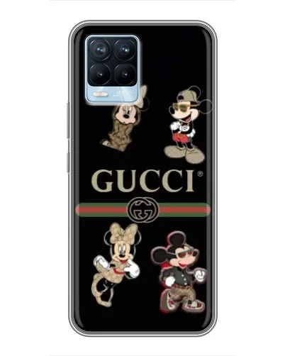 Чехол для Realme 8 с картинкой «Gucci — герои Disney и монограмма» Чехол для Realme 8 с картинкой «Gucci — герои Disney и монограмма»