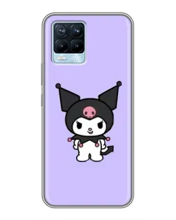 Чехол для Realme 8 с картинкой «Kuromi — нежный фиолетовый»