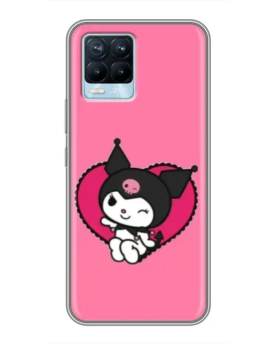 Чехол для Realme 8 с картинкой «Kuromi — любовь в сердце»