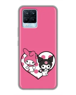 Чехол для Realme 8 с картинкой «Kuromi и My Melody»
