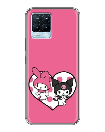 Чехол для Realme 8 с картинкой «Kuromi и My Melody»