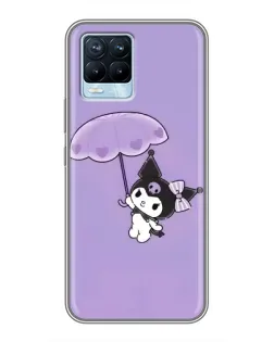 Чехол для Realme 8 с картинкой «Kuromi с зонтиком»