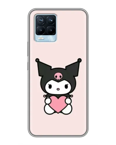 Чехол для Realme 8 с картинкой «Kuromi и сердце»