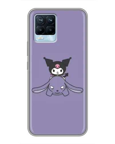 Чехол для Realme 8 с картинкой «Kuromi на лиловом фоне»