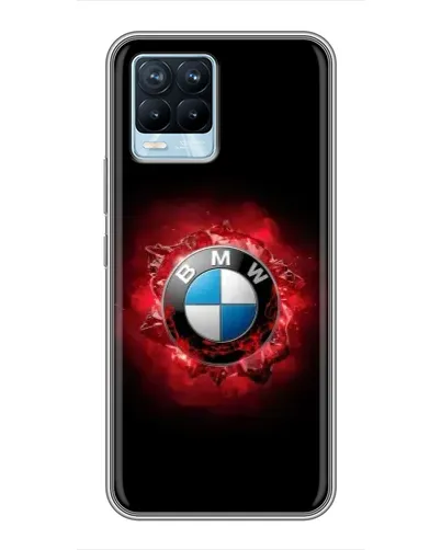 Чехол для Realme 8 с картинкой «Логотип BMW — вспышка»