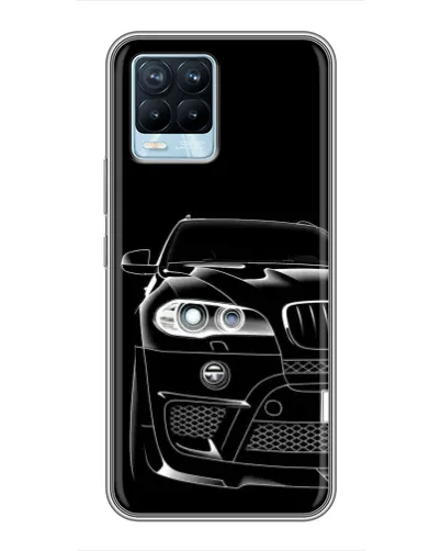 Чехол для Realme 8 с картинкой «Темный силуэт BMW»