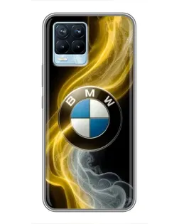 Чехол для Realme 8 с картинкой «Золотистый дым BMW»