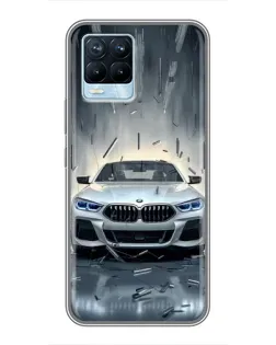 Чехол для Realme 8 с картинкой «BMW в свете фар»