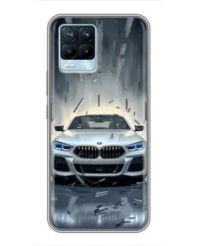 Чехол для Realme 8 с картинкой «BMW в свете фар»