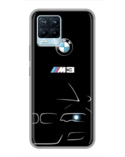 Чехол для Realme 8 с картинкой «Минималистичный принт BMW M3»