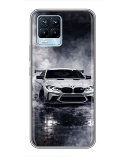 Чехол для Realme 8 с картинкой «BMW сквозь туман»