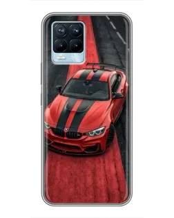 Чехол для Realme 8 с картинкой «BMW на красной дорожке»