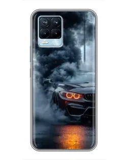 Чехол для Realme 8 с картинкой «BMW M-Power — абстракция»