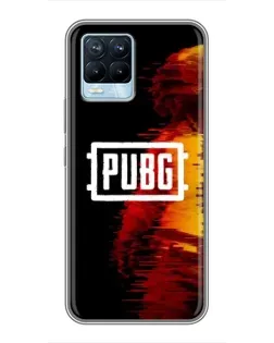 Чехол для Realme 8 с картинкой «Яркий логотип PUBG»