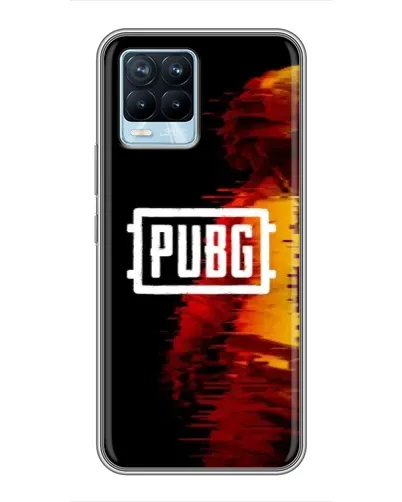 Чехол для Realme 8 с картинкой «Яркий логотип PUBG»