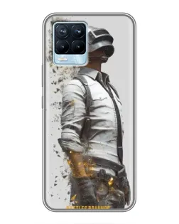 Чехол для Realme 8 с картинкой «PUBG — боец в пыли»