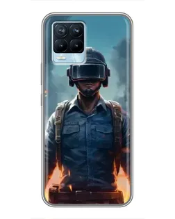 Чехол для Realme 8 с картинкой «PUBG — реалистичный герой»