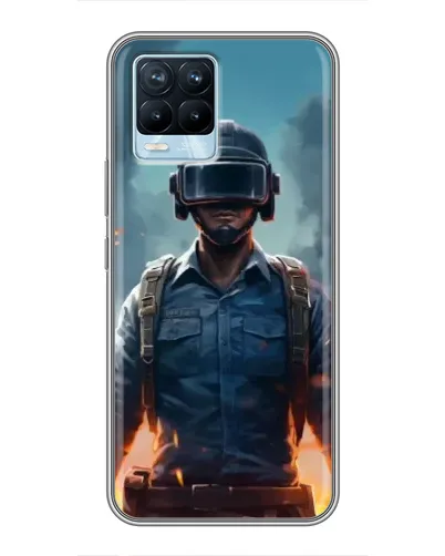Чехол для Realme 8 с картинкой «PUBG — реалистичный герой»